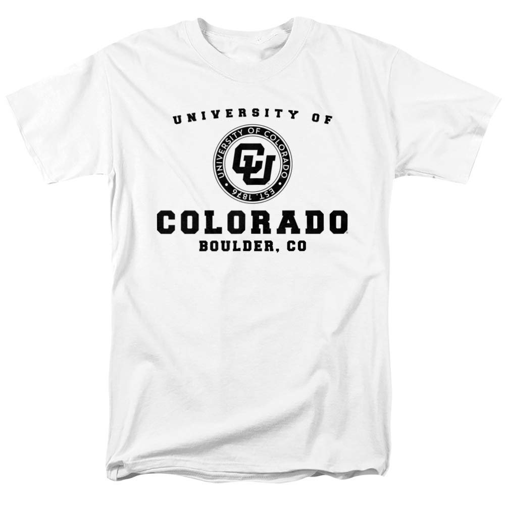 University of Colorado Official Circle Logo Unisex Adult T-Shirt, White, 5X-Large
