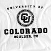 University of Colorado Official Circle Logo Unisex Adult T-Shirt, White, 5X-Large view 2