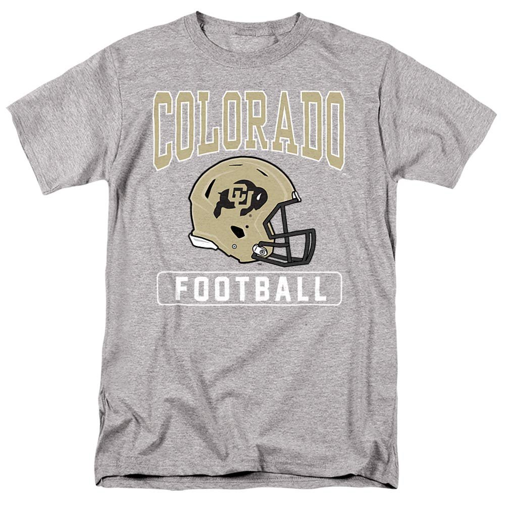 University of Colorado Official Football Helmet Unisex Adult T-Shirt, Athletic Heather, Small