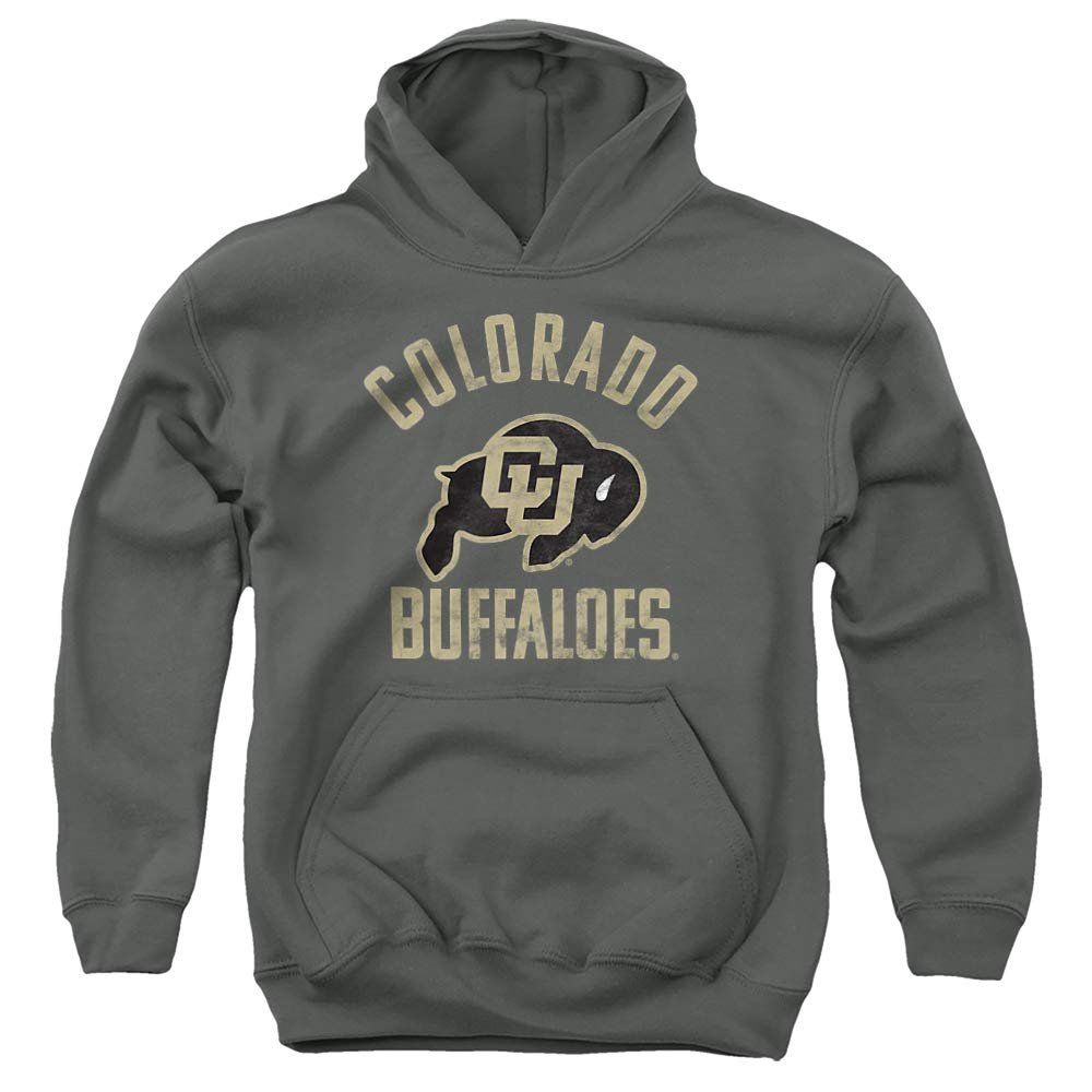 University of Colorado Official Buffaloes Logo Unisex Youth Pull-Over Hoodie, Charcoal, X-Large