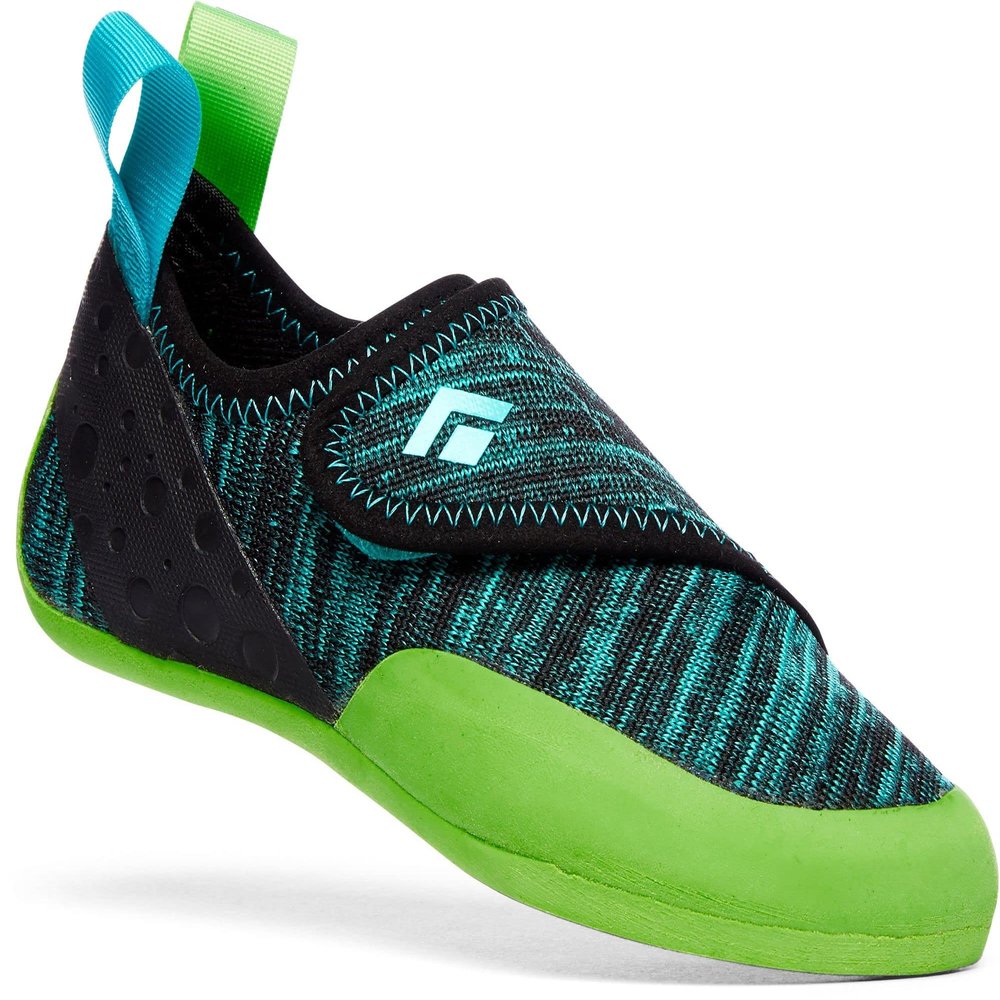 Black Diamond Kids Momentum Rock Climbing Shoes | Engineered Knit Upper | Durable 4.3mm Rubber Sole | for Gym & Outdoor Use | Envy Green | Size 1
