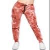 ALWAYS Women's Ribbed Tie Dye Cargo Jogger Pants - Rib Knit Active Track Lounge Sweatpants with Pockets Brown 3XL view 1