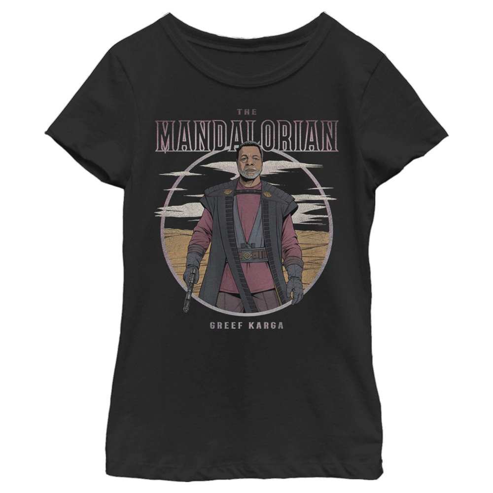 Star Wars Girl's Greef Karga Portrait T-Shirt Black, X-Large