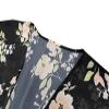 FINOCEANS Women's Kimono Beach Cover Ups Cardigan V Neck Half Sleeve Boho Sheer Chiffon Tops XXX-Large Black view 3