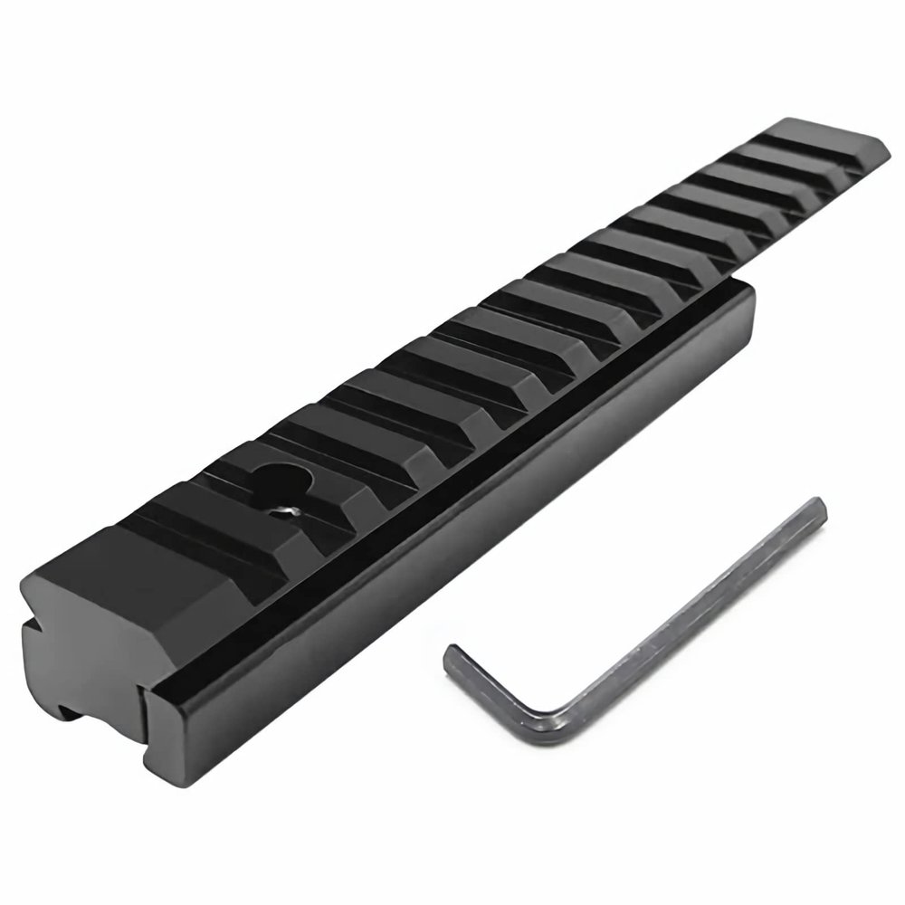 HIGOO 6" Inches Length Tactical Picatinny Extension Adapter Riser, 11mm Dovetail to 20mm Picatinny Scope Rail Mount 
