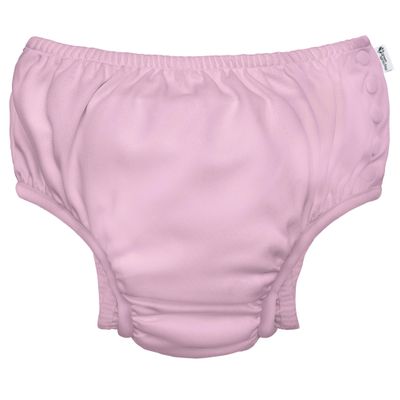 green sprouts Girls Reusable Absorbent Baby Swim Diapers Light Pink 12 Months