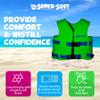 TRC Recreation Super Soft Child Size X Small Life Jacket USCG Approved Vinyl Coated Foam Swim Vest for Kids Swimming Pool and Beach Gear, Fierce Green view 2