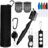 Sumind 22 Pcs Golf Accessories Kit Golf Essentials Club Cleaning Kit Include Cleaning Brush Towel Marking Pen Line Marker Tee Holder with Tee Repair Divot Tool for Men Women Ideal Gift(Black) view 1