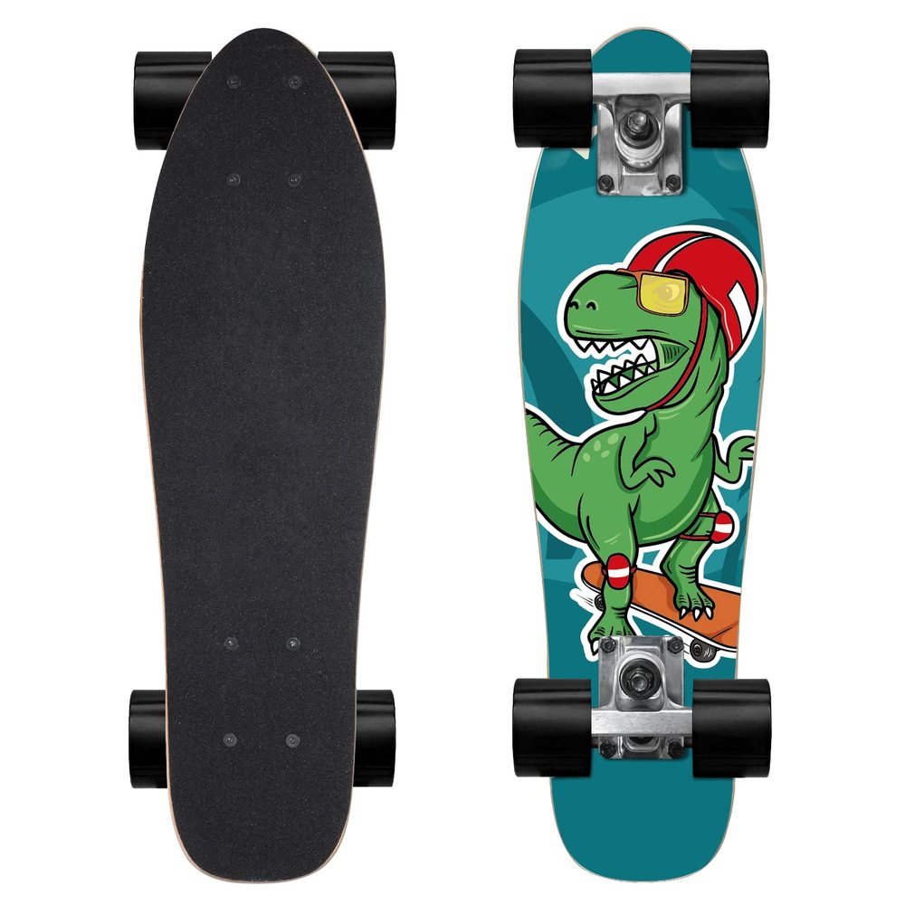 KO-ON Skateboard Complete Skateboards 22 Inch Mini Cruiser Skateboards for Beginners Kids Boys and Girls (Robert T-Rex)