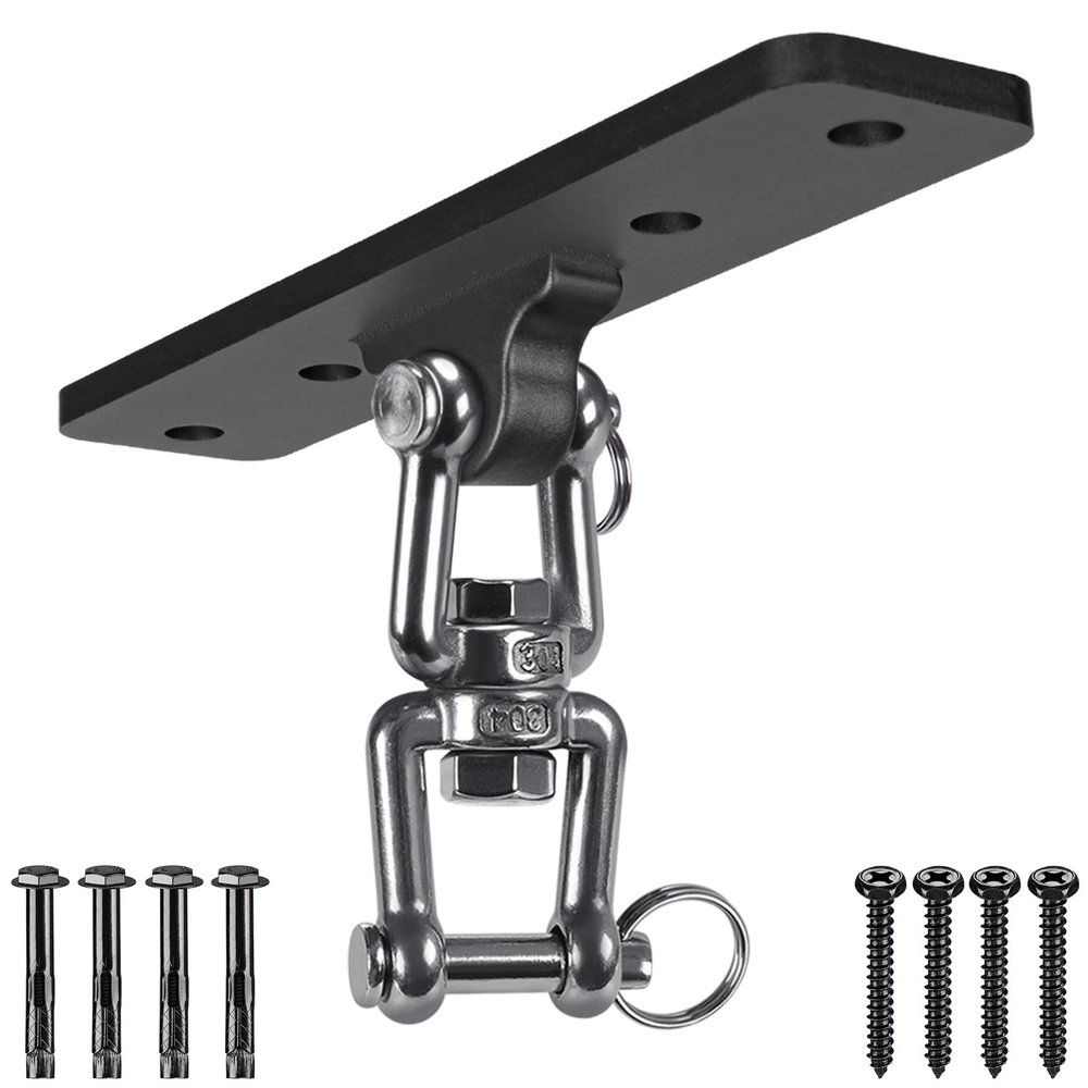 Dolibest Heavy Bag Hanger,Wall Ceiling Mount Hook 360 Rotation Wood Beam Holder Body Weight Strength Training Systems, Aerial Yoga Swing & Hammock, Resistance Band for Wooden Sets(600 LB Capacity)