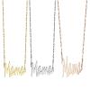 3Pcs Stainless Steel Mama Mom Mother Letter Pendant Necklace 14K Gold Silver Plated Polished Link Chain Choker Necklace for Women Mother's Day Thanksgiving Statement Jewelry Gift-A 3colors view 1