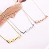 3Pcs Stainless Steel Mama Mom Mother Letter Pendant Necklace 14K Gold Silver Plated Polished Link Chain Choker Necklace for Women Mother's Day Thanksgiving Statement Jewelry Gift-A 3colors view 2