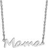 3Pcs Stainless Steel Mama Mom Mother Letter Pendant Necklace 14K Gold Silver Plated Polished Link Chain Choker Necklace for Women Mother's Day Thanksgiving Statement Jewelry Gift-A 3colors view 3