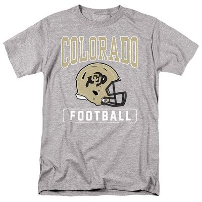 University of Colorado Official Football Helmet Unisex Adult T-Shirt, Athletic Heather, 3X-Large