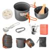 9pcs Camping Cookware Kit, Portable Camping with Non-Stick Pots, Pans Set and Folding Fork, Lightweight Backpacking cookware Cooking Set for Backpacking, Outdoor Camping view 1
