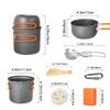 9pcs Camping Cookware Kit, Portable Camping with Non-Stick Pots, Pans Set and Folding Fork, Lightweight Backpacking cookware Cooking Set for Backpacking, Outdoor Camping view 2