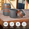 9pcs Camping Cookware Kit, Portable Camping with Non-Stick Pots, Pans Set and Folding Fork, Lightweight Backpacking cookware Cooking Set for Backpacking, Outdoor Camping view 3