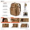 5.11 Tactical Backpack  Rush 24 2.0  Pack and Laptop Compartment, 37 Liter, Medium, Style 56564  Multicam view 3