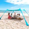 BOTINDO Family Beach Tent Canopy Sun Shade, Pop Up Grande Beach Tent Sun Shelter Stability 4 Poles with Portable Carry Bag Outdoor Shade for Fishing Backyard Camping (Turquoise, 10x10FT 4Pole) view 2