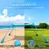 BOTINDO Family Beach Tent Canopy Sun Shade, Pop Up Grande Beach Tent Sun Shelter Stability 4 Poles with Portable Carry Bag Outdoor Shade for Fishing Backyard Camping (Turquoise, 10x10FT 4Pole) view 4