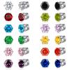Spiritlele 12 Pairs Colors Cubic Zirconia Magnetic Earrings Clip on Non Piercing Earrings Set Unisex (Six Prong Cytal) view 1