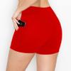 ALWAYS Women's 3" Yoga Shorts - Premium Soft Tummy Control Workout Stretch Solid Leggings Pants with Pockets Red XL view 2
