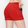ALWAYS Women's 3" Yoga Shorts - Premium Soft Tummy Control Workout Stretch Solid Leggings Pants with Pockets Red XL view 3