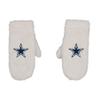 NFL Dallas Cowboys Unisex Infant Shearling Mittens, White, INFANT view 1