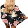 FINOCEANS Women's Kimonos Beach Cover Ups Cardigans Chiffon Boho Loose Bathing Suit Tops XX-Large Black view 2