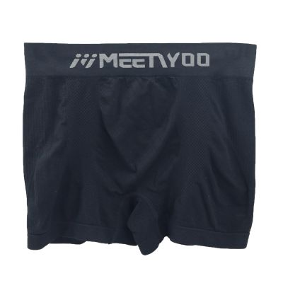 MEETYOO Men's 3/4 Compression Pants with Pockets, Sport Workout Base Layer Underwear, Running Leggings Athletic Gym Tights, Black+Grey+Blue, Small