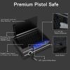 Goplus Gun Safe for 2 Pistols, DOJ Approved Pistol Safe, Biometric Fingerprint Lock & Password & Backup Keys for Quick Access, Auto Open Lid Handgun Safe for Home & Personal view 2