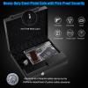 Goplus Gun Safe for 2 Pistols, Handgun Safe with Password & Backup Keys for Quick Access, Auto Open Lid& LED Lights, Pistols safe for Home, DOJ Approved view 3