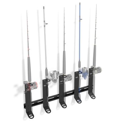 Koova Wall Mount Fishing Rod Holders & Reel Storage | Sturdy Fishing Pole Holders | Steel Rack Fishing Organizers and Storager