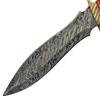 SANZ Damascus Hunting Knife 15 Inch - Red/Black Camping Knife with Braided Handle, Full Tang Blade & Sheath - Outdoor Knife for Hunting, Camping & Outdoor uses view 3