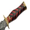SANZ Damascus Hunting Knife 15 Inch - Red/Black Camping Knife with Braided Handle, Full Tang Blade & Sheath - Outdoor Knife for Hunting, Camping & Outdoor uses view 4