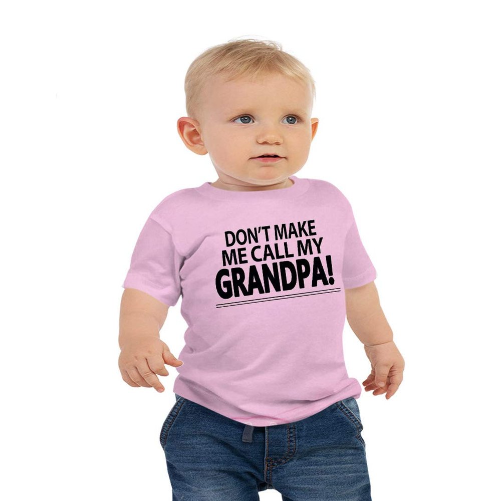 Don't Make Me Call My Grandpa Toddler T Shirts for Grand Baby Boys and Girls 4T Pink