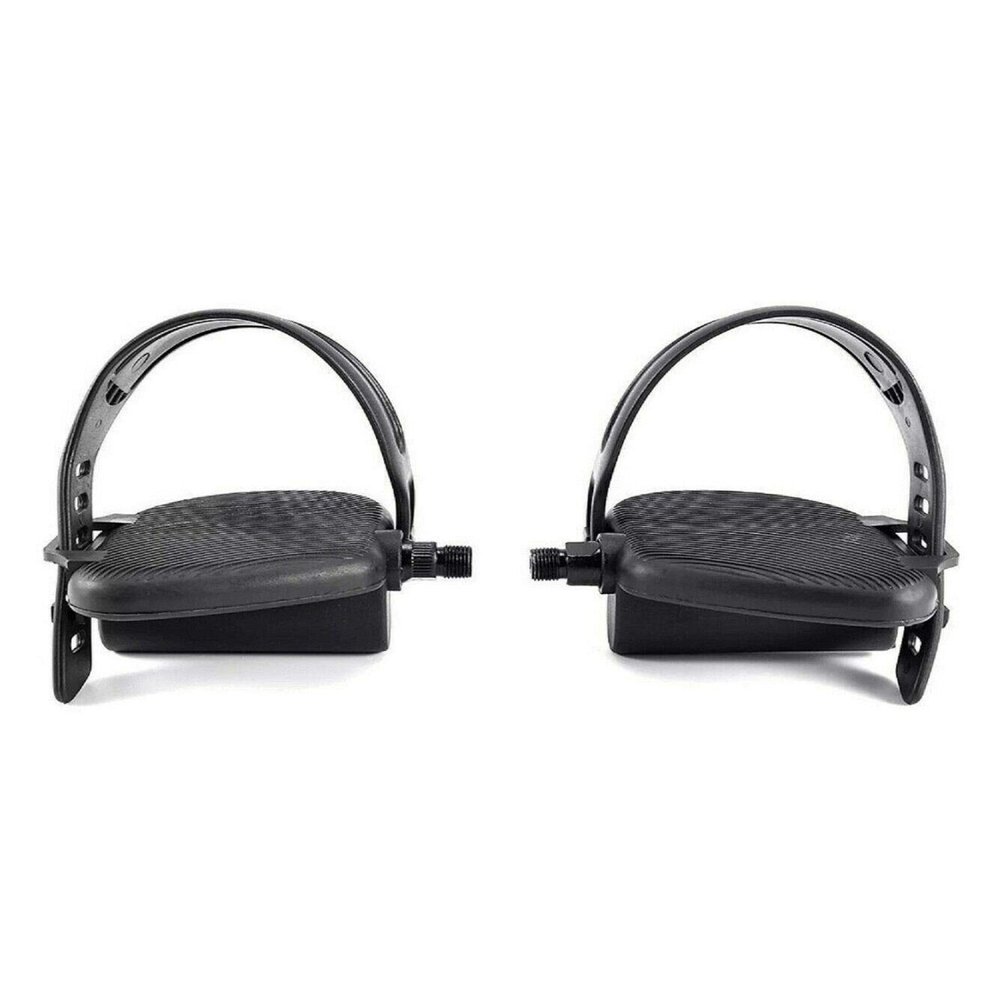 Diamondback Left and Right 9/16 Inch Spindle Pedal Pair Set with Adjustable Straps for Recumbent Exercise Bike, Replacement Pedals for 860 RB Model
