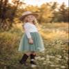 2Bunnies Girl Peony Lace Back A-Line Straight Tutu Tulle Party Flower Girl Dress (Sage Sleeve Short, 4T) view 3