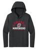 CornBorn Nebraska Omaha Mavericks Tee Shirt - Women's Long Sleeve Hooded Shirt UNO 1908 Omaha Arch - Black - Large view 1