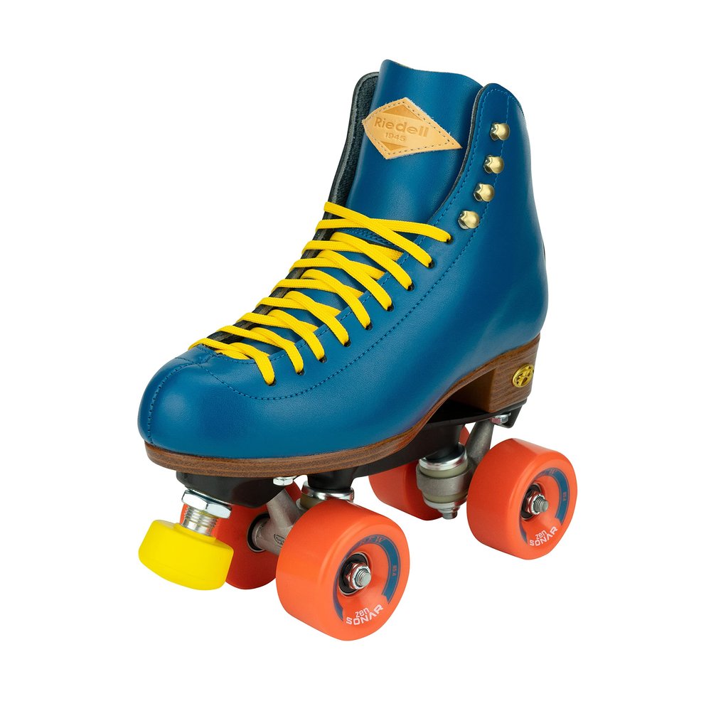 Riedell Crew Roller Skates for Women and Men - Colorful Outdoor Roller Skates with Moisture-Wicking Lining, Padding, and a High-Top Precision Fit - Ocean - 5