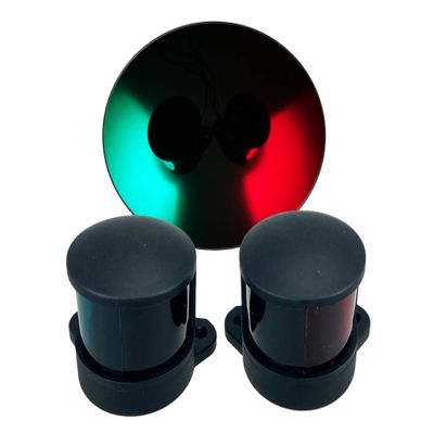 Pactrade Marine Boat Pontoon Pair of Navigation Side Lights Green Red Horizontal Mount DC12V 1NM Base-Down & Base-Up Mount Bulb for 39.4ft & Under (LED Bulb)