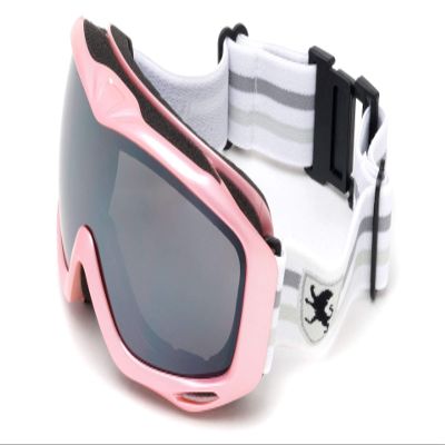 Khan Retro Pink - Adjustable Snow Goggles for winter skiing and snowboard with 100% UV Protection. One size fits all.