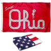 College Flags & Banners Co. Ohio State University Nylon and USA Flag Set - 3x5 view 1