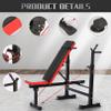 XioNiu Adjustable Folding Weight Bench,Strength Training Bench for Full Body Workout,Fitness Barbell Rack and Weight Bench for Home Gym (Red) view 4