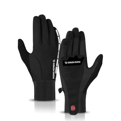 FUFU Gloves Winter Touch Screen Gloves Non-Slip Warm Gloves Suitable for Driving, Running, Skiing and Cycling (Color : Black)