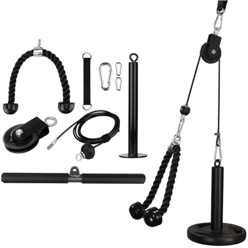 qiuqiu Forearm Wrist Trainer Biceps Triceps Trainer Fitness Cable Pull System Home Gym Equipment Workout Accessory for LAT Pulldowns, Biceps Curl, Back, Forearm