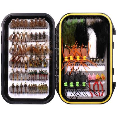 Wifreo 92pcs Fly Fishing Flies Assortment with Waterproof Fly Box