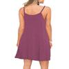 MISFAY Women's Summer Spaghetti Strap Casual Swing Tank Beach Cover Up Dress with Pockets (Mauve,3XL) view 2