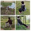 Daoyuan Portable Outdoor Folding Stool,Tripod Stool/Lazy Chair/Leisure Stool,can Be Used for Fishing/Camping/Sketching/Lining Up/Barbecue,Easy to Carry,Yellow view 4