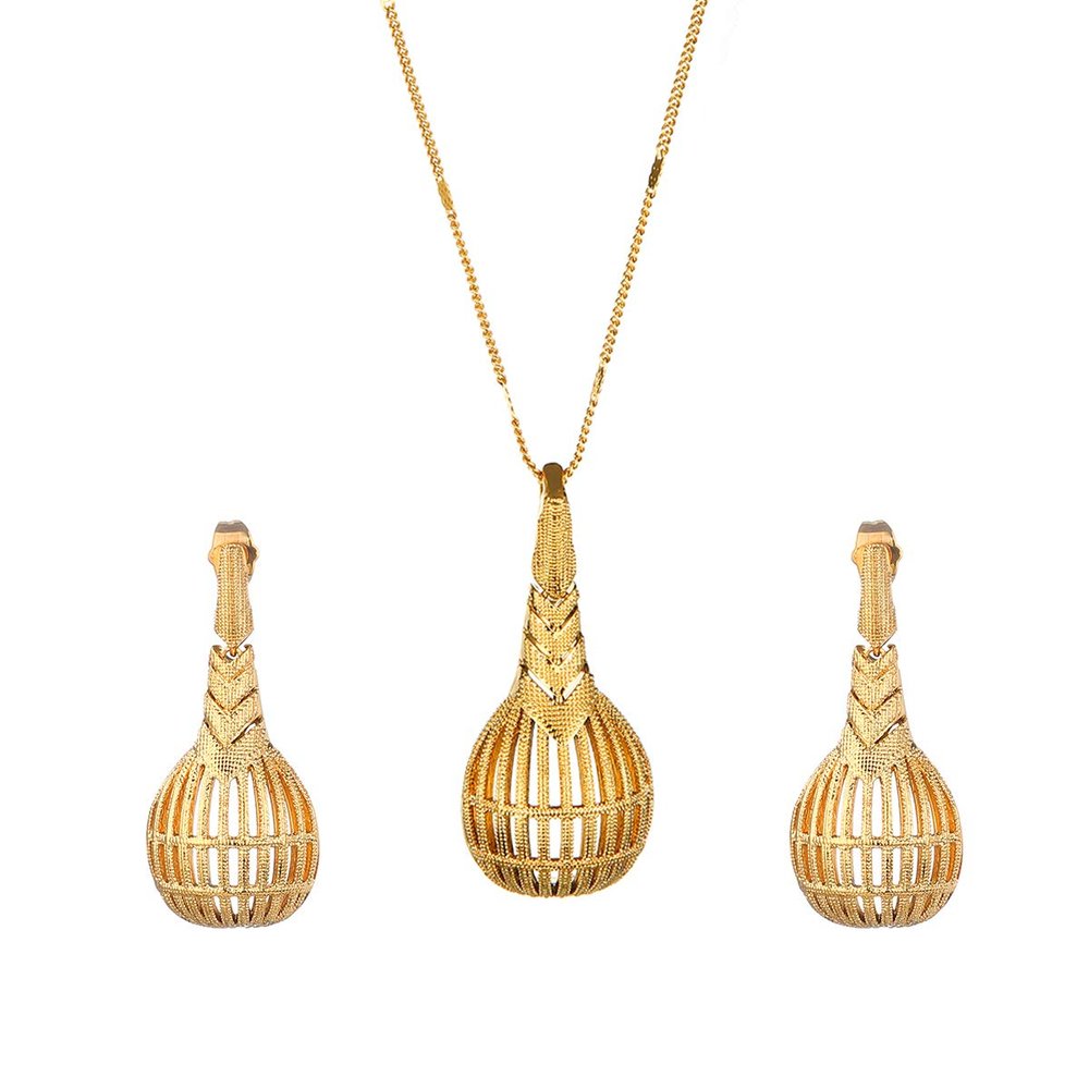 Ethiopian Fashion Pendant Necklaces Earrings Arab Gold Color African Women Jewelry Set
